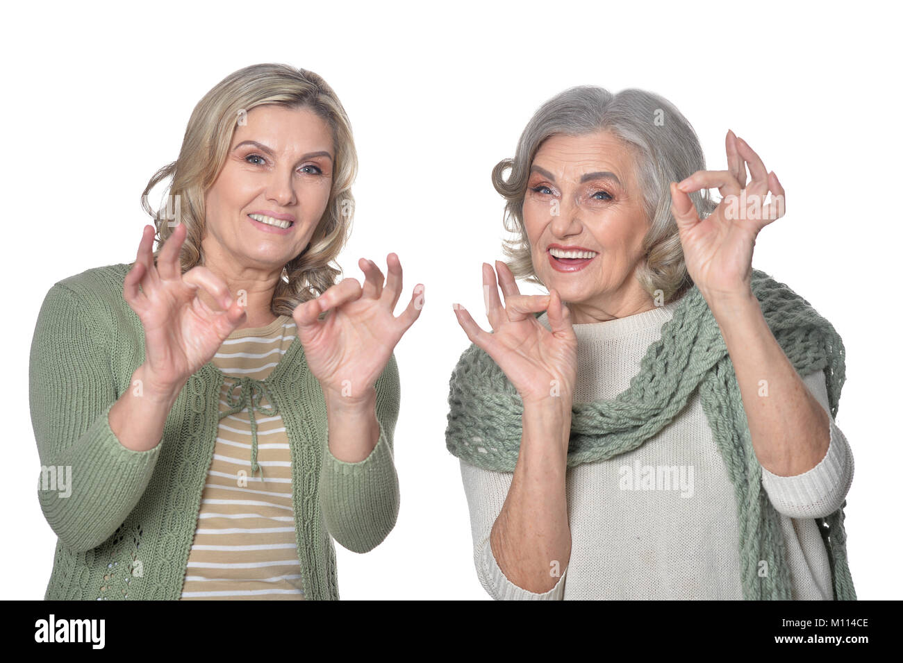 Due donne sorridenti Foto Stock