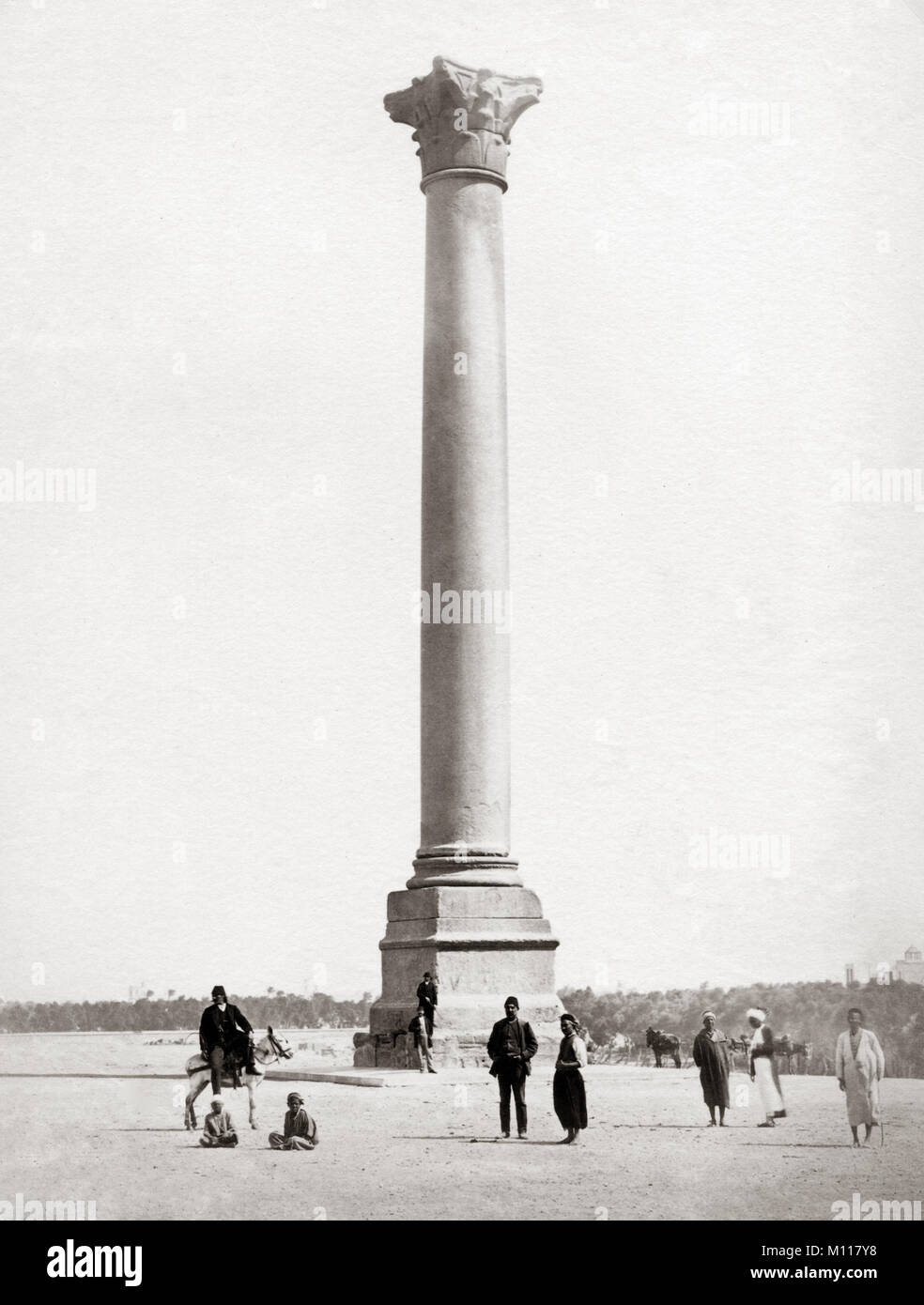La colonna di Pompeo/colonna, Alessandria, Egitto, c.1870's Foto Stock