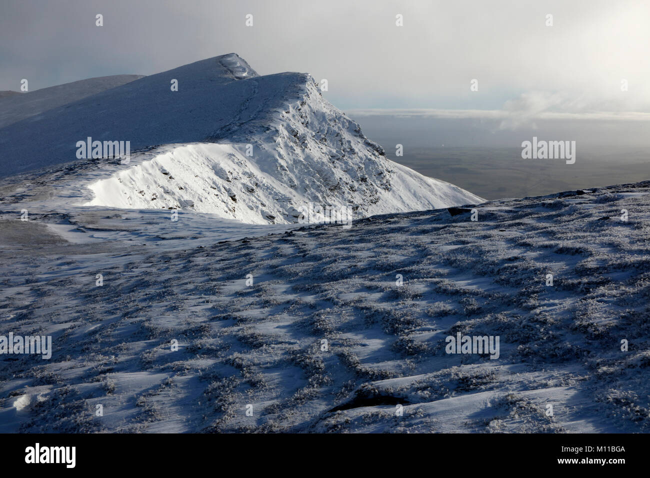 In alto di Blencathra da Knowe dirupi, Lake District, Cumbria, England, Regno Unito Foto Stock