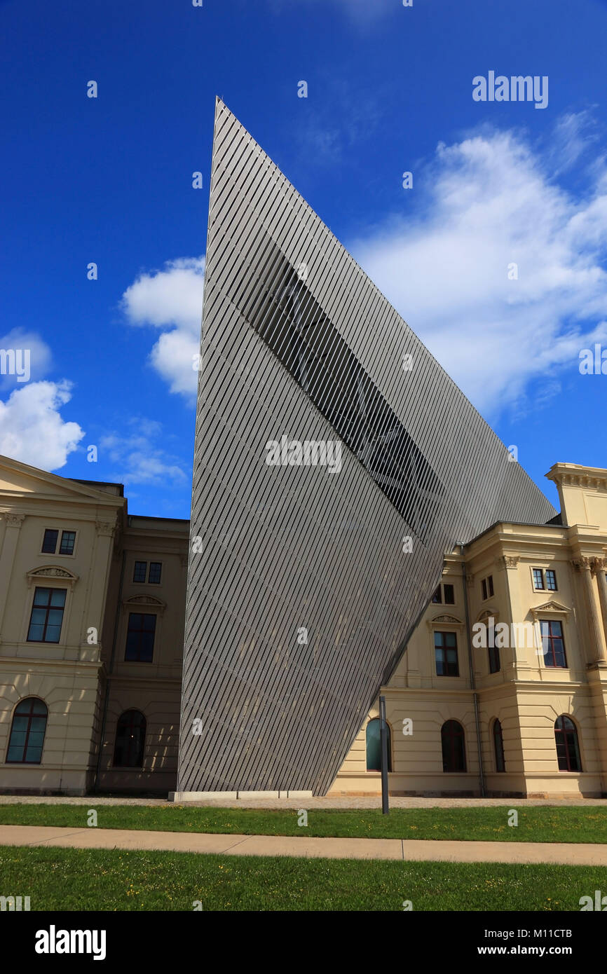 Bundeswehr Museo di Storia Militare, Militärhistorisches Museum der Bundeswehr, ex arsenale militare, architetto Daniel Libeskind, Dresda, Sassonia, G Foto Stock