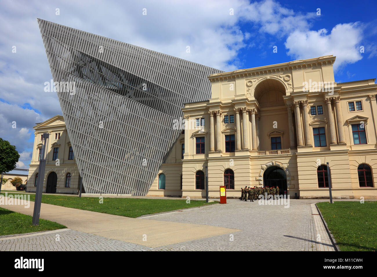Bundeswehr Museo di Storia Militare, Militärhistorisches Museum der Bundeswehr, ex arsenale militare, architetto Daniel Libeskind, Dresda, Sassonia, G Foto Stock
