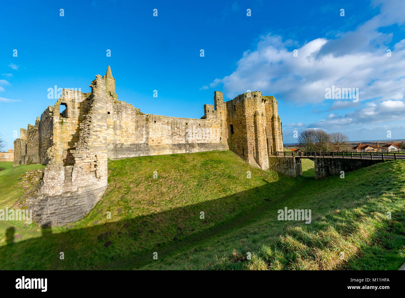 Il castello di Warkworth, Northumberland, Regno Unito Foto Stock