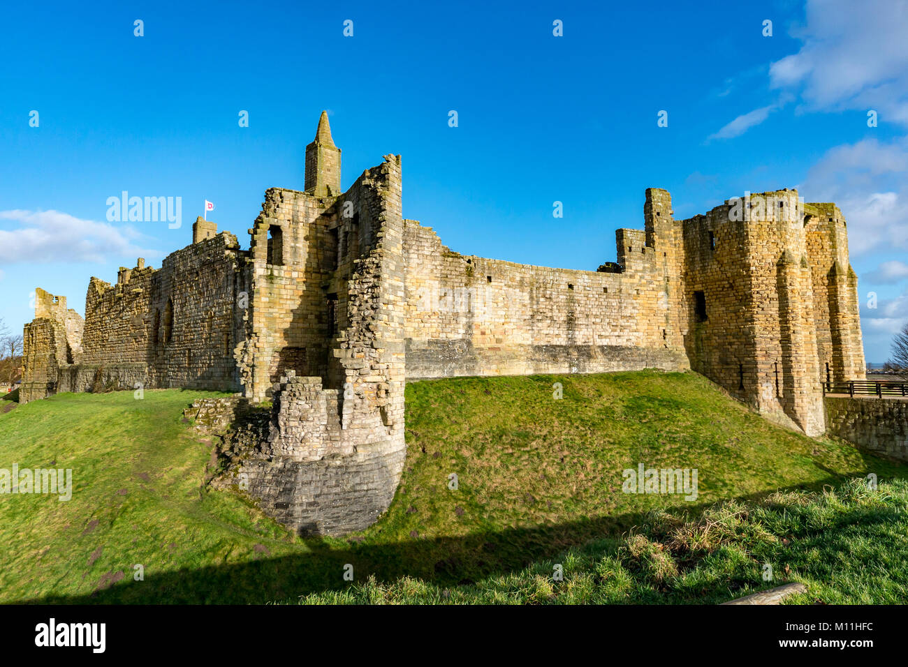 Il castello di Warkworth, Northumberland, Regno Unito Foto Stock