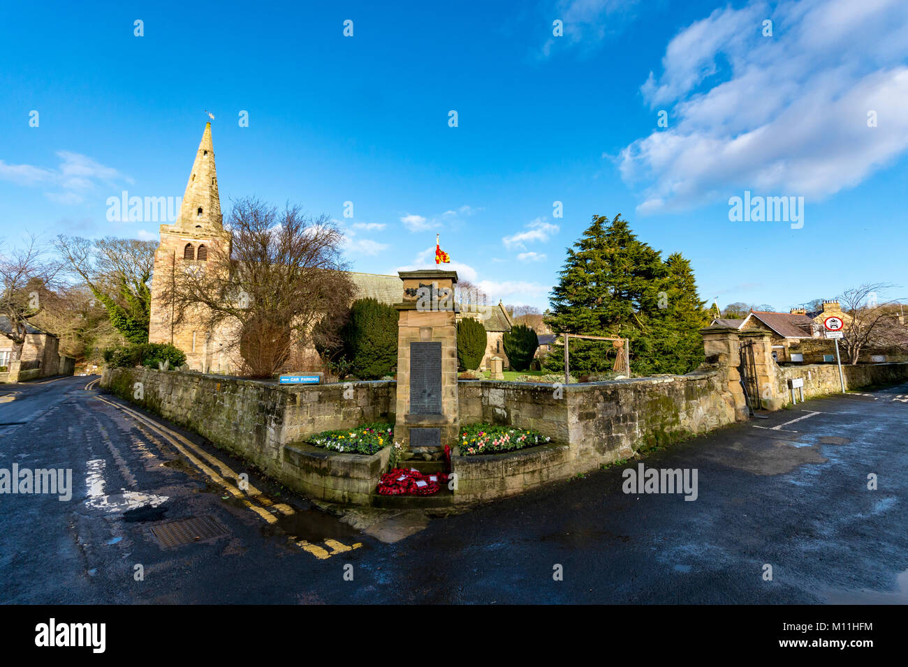 Chiesa di San Lorenzo, Warkworth, Northumberland, Regno Unito Foto Stock