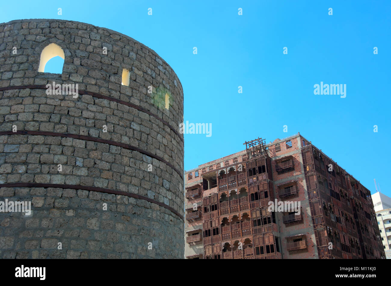 Jeddah vecchia porta della città Dettaglio, Arabia Saudita Foto Stock