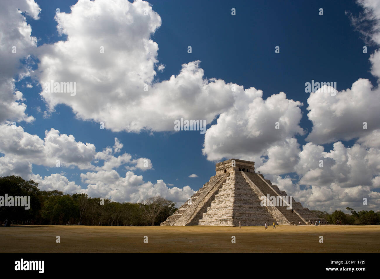 Messico. Yucatan. Chichen Itza. Rovine Maya. Rovine Maya-Toltec, El Castillo. Foto Stock