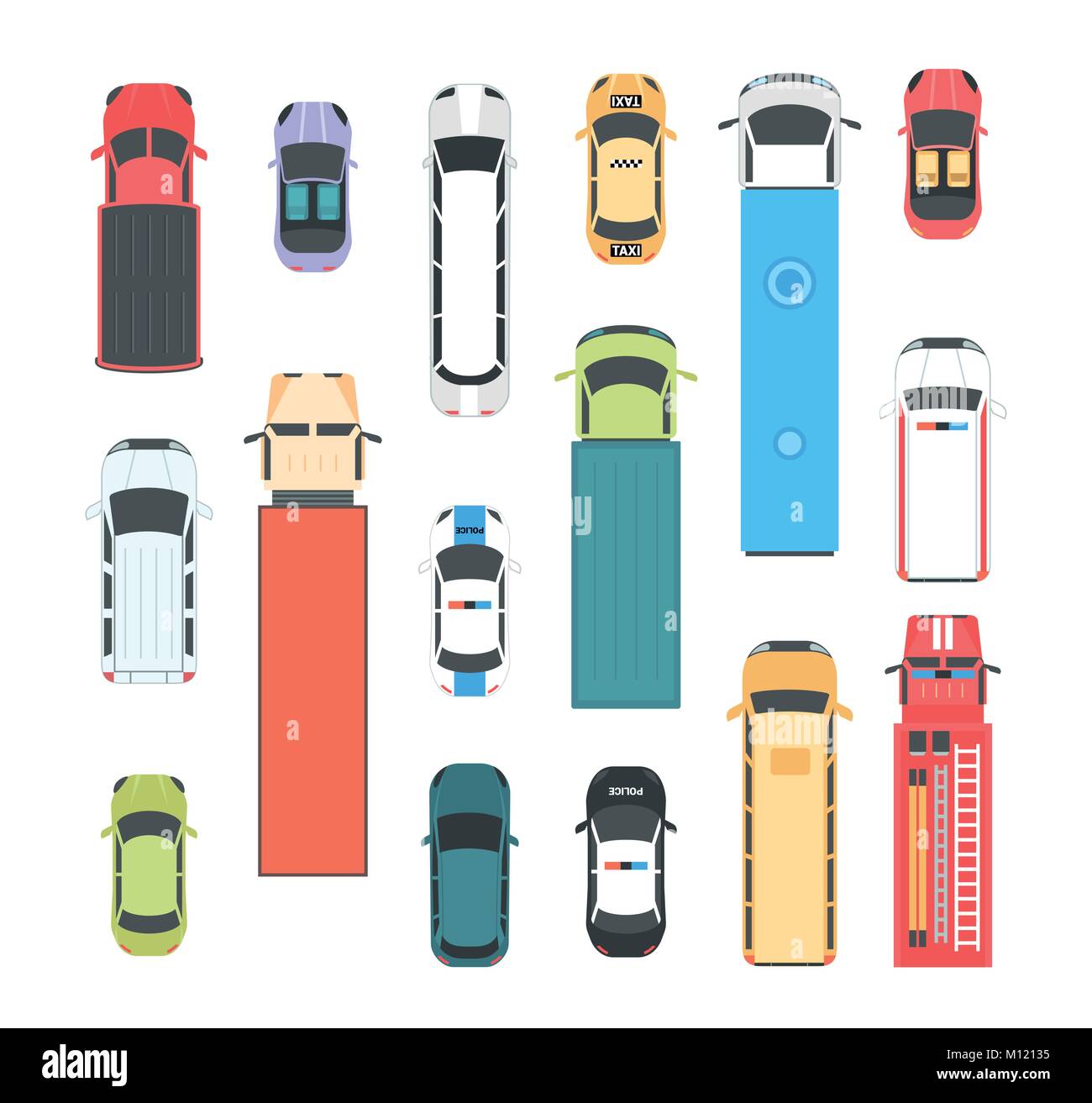 Veicoli - set di moderno vettore elementi della città Illustrazione Vettoriale