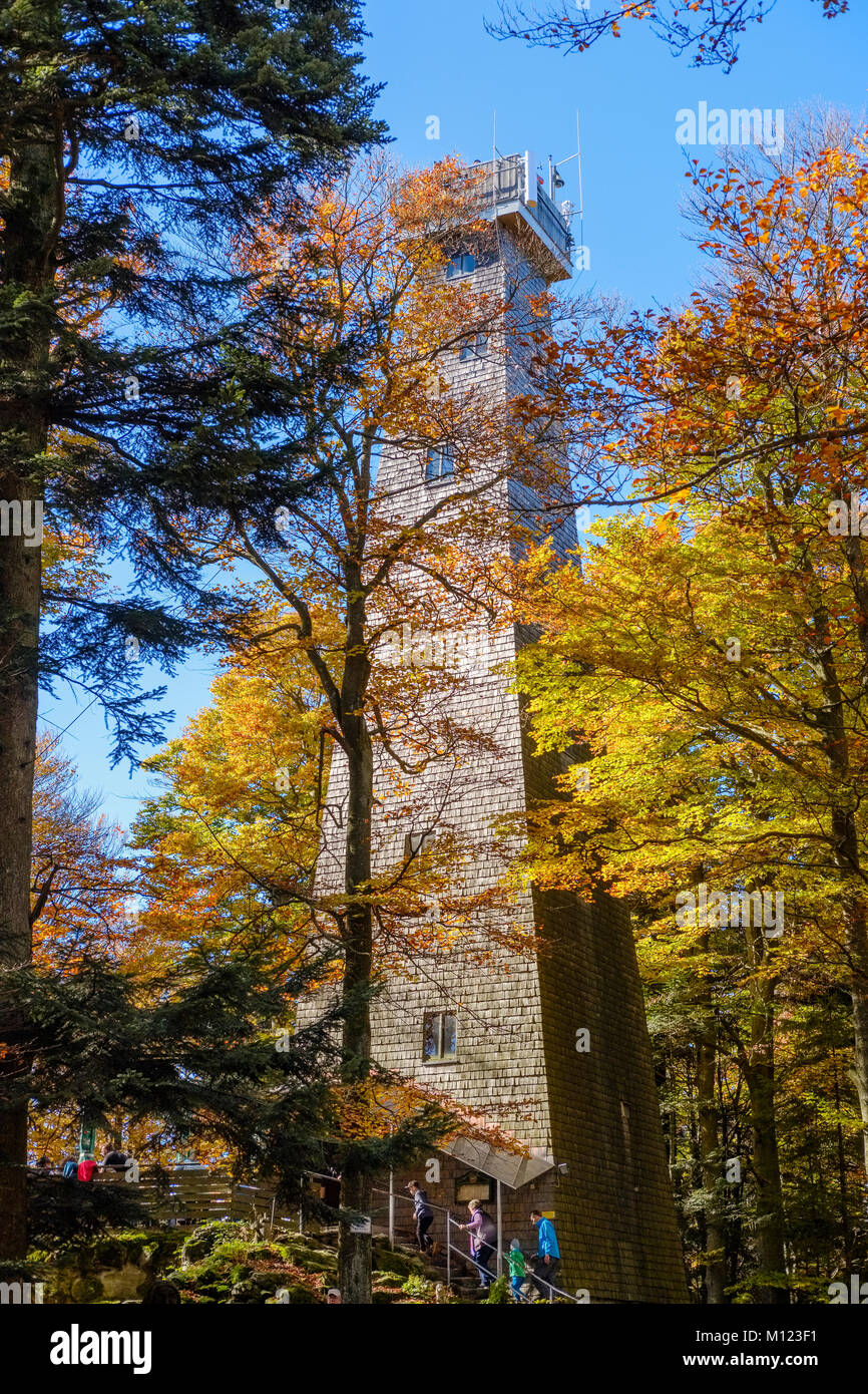Torre di avvistamento,Brotjacklriegel,regione Sonnenwald,Foresta Bavarese,Bassa Baviera, Baviera, Germania Foto Stock