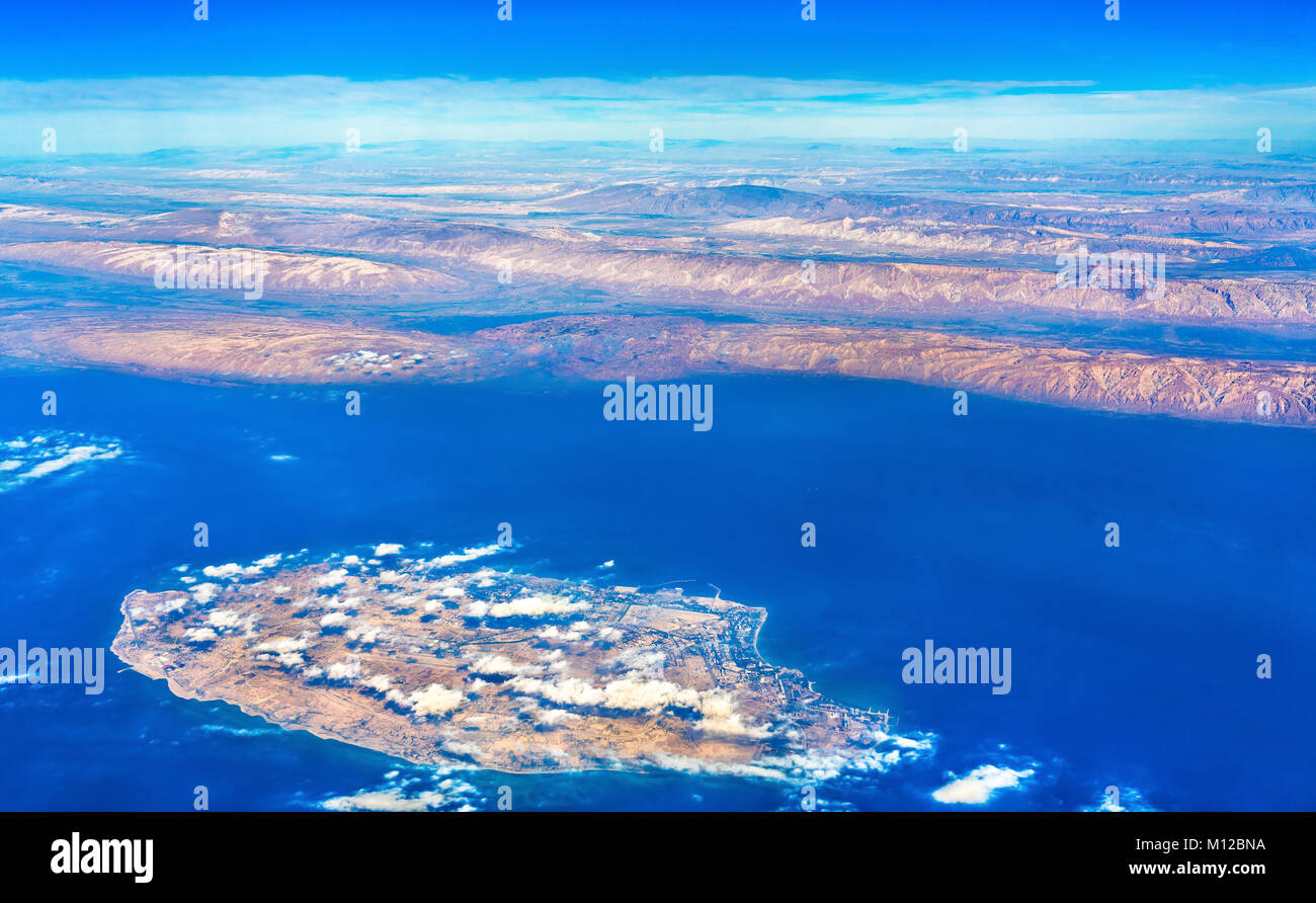 Vista aerea di Kish Island nel Golfo Persico, Iran Foto Stock