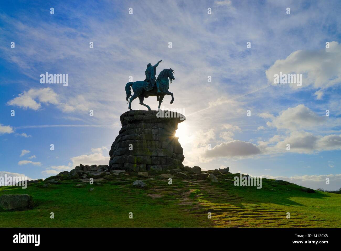 La statua equestre di re Giorgio il terzo in Windsor Royal Park Berkshire England Regno Unito Foto Stock