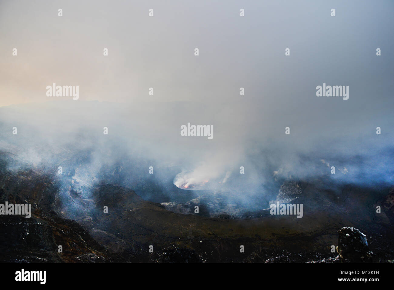 Vulcano Nyiragongo nella catena dei Virunga, D.R.C Foto Stock