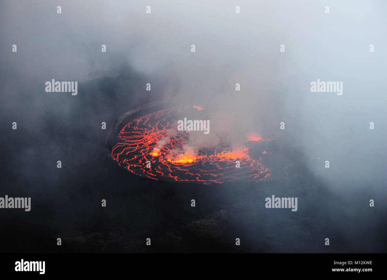 Vulcano Nyiragongo nella catena dei Virunga, D.R.C Foto Stock