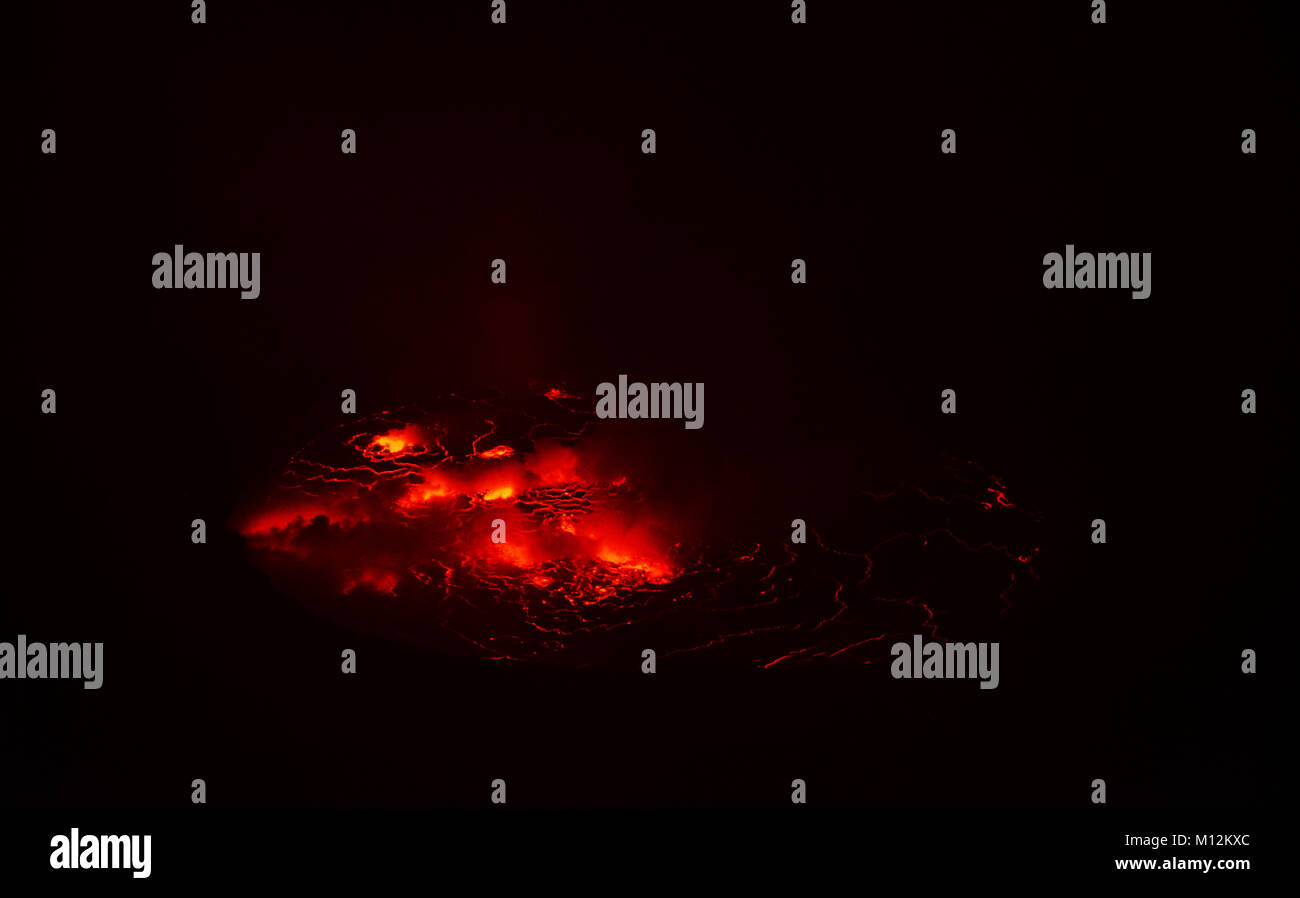 Vulcano Nyiragongo nella catena dei Virunga, D.R.C Foto Stock