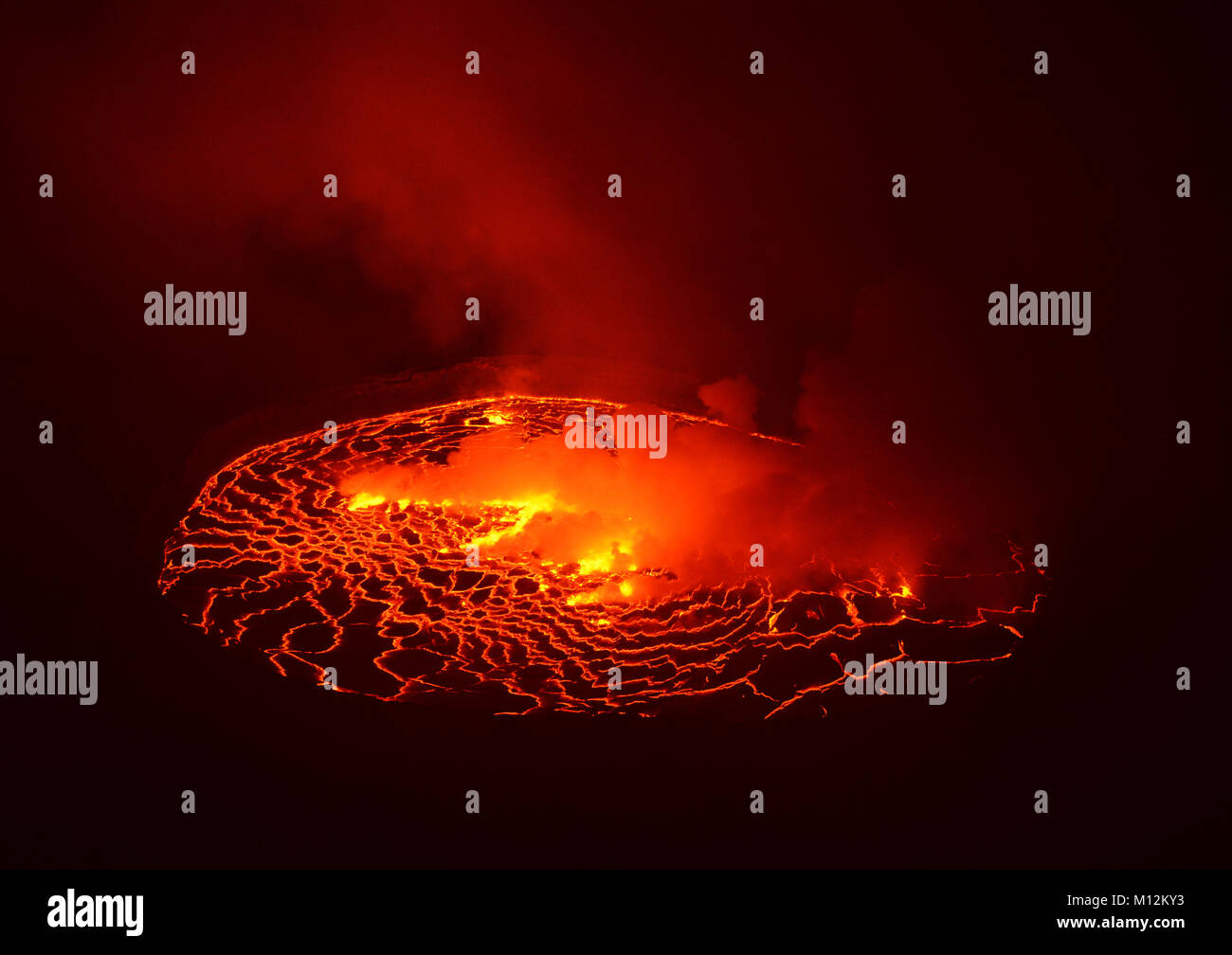 Vulcano Nyiragongo nella catena dei Virunga, D.R.C Foto Stock