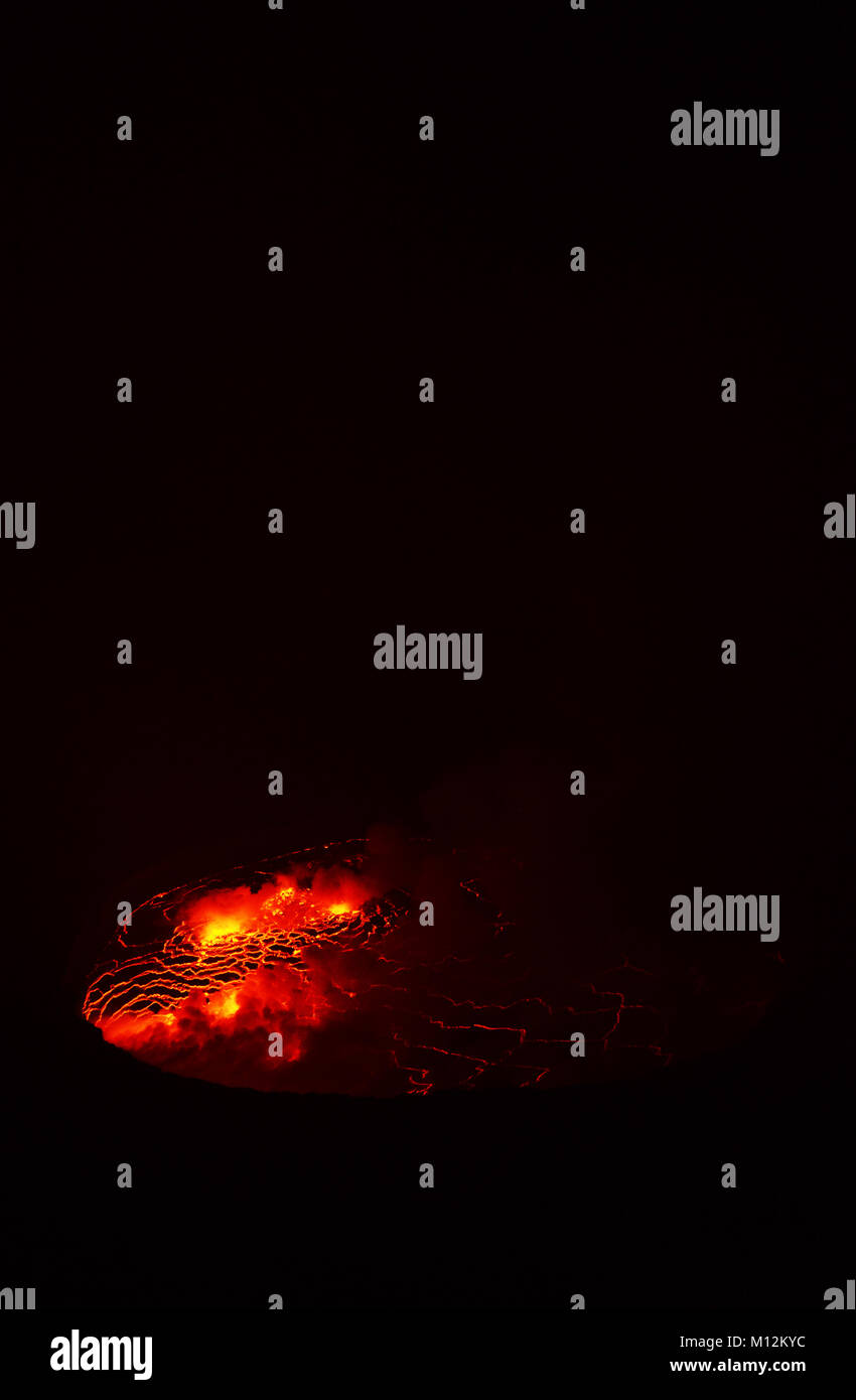 Vulcano Nyiragongo nella catena dei Virunga, D.R.C Foto Stock