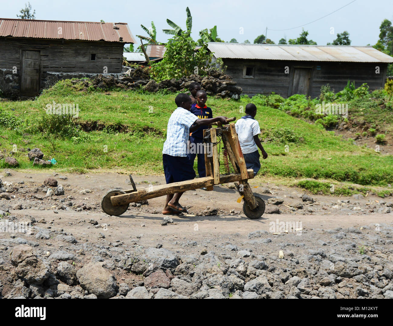 Chukudu è un tradizionale bicicletta in legno Foto Stock