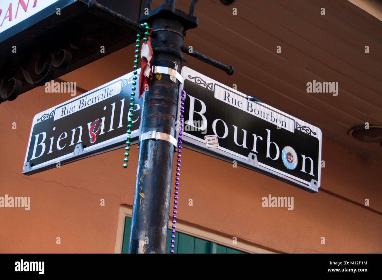 Il Bourbon St. segno Foto Stock