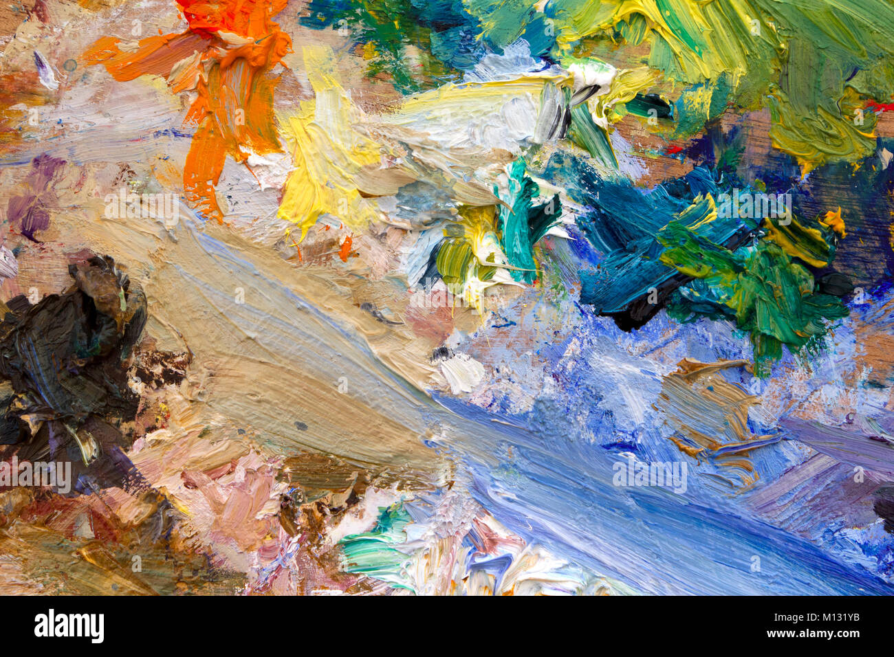 Artisti di acrilico/pittura ad olio vivace tavolozza multi-colore sfondo  astratto Foto stock - Alamy