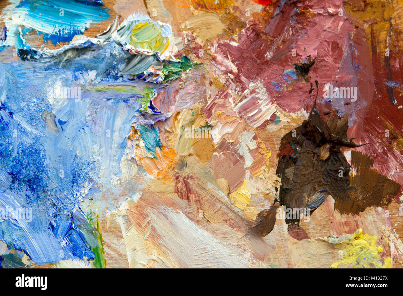 Artisti di acrilico/pittura ad olio vivace tavolozza multi-colore sfondo  astratto Foto stock - Alamy