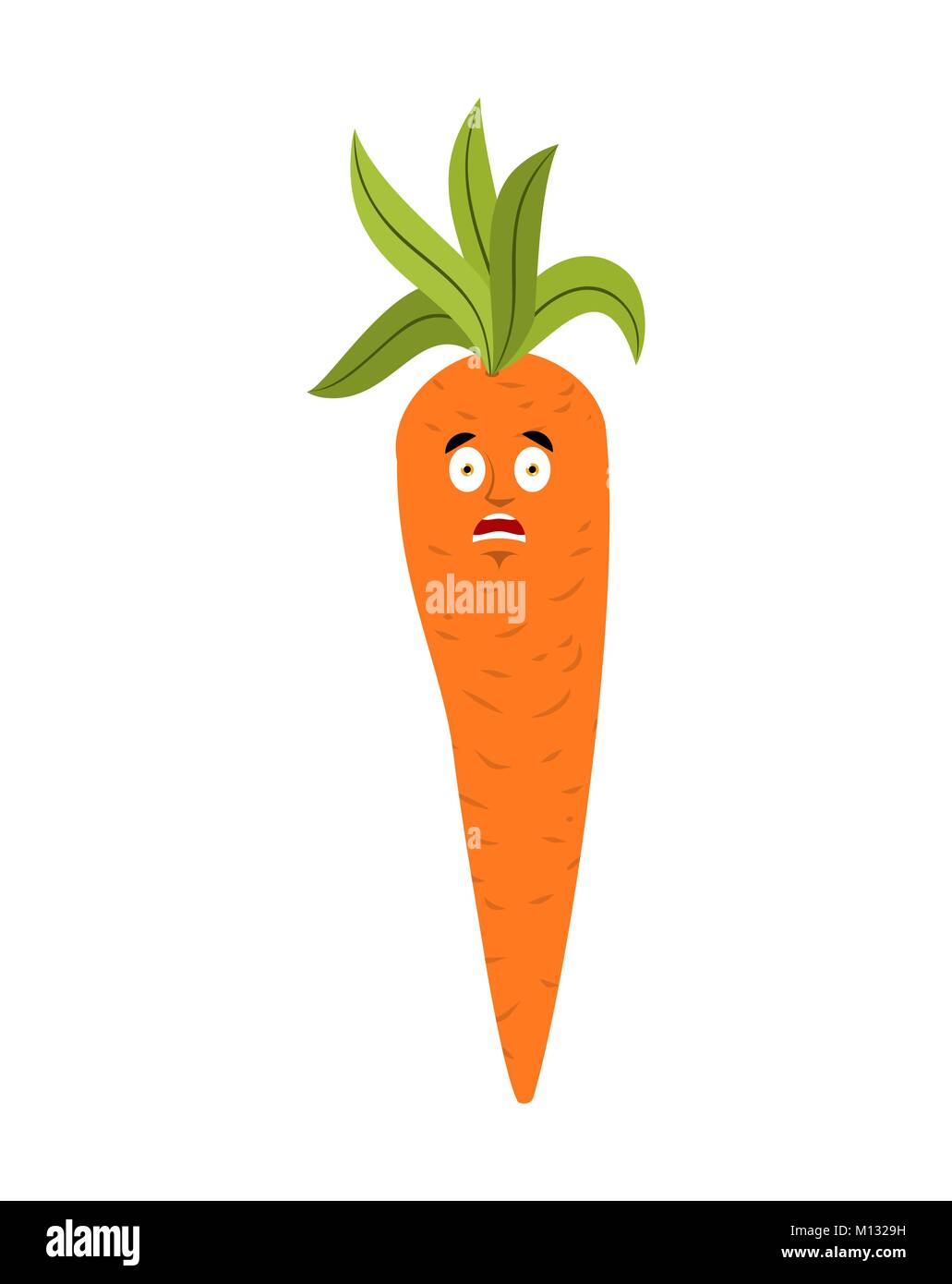 La carota paura OMG gli Emoji. Ortaggio Oh mio Dio emozione avatar Illustrazione Vettoriale