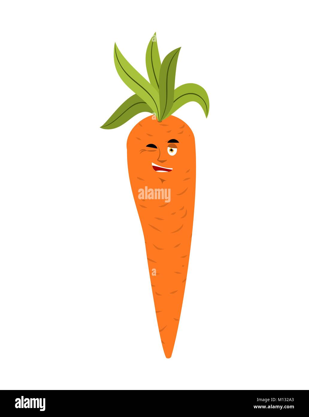 La carota wink gli Emoji. Merry vegetale isolato. Gioiosa emozione Illustrazione Vettoriale