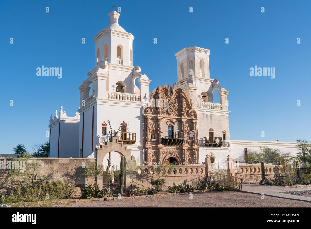 La storica missione di San Xavier del Bac Tucson, Arizona Foto Stock