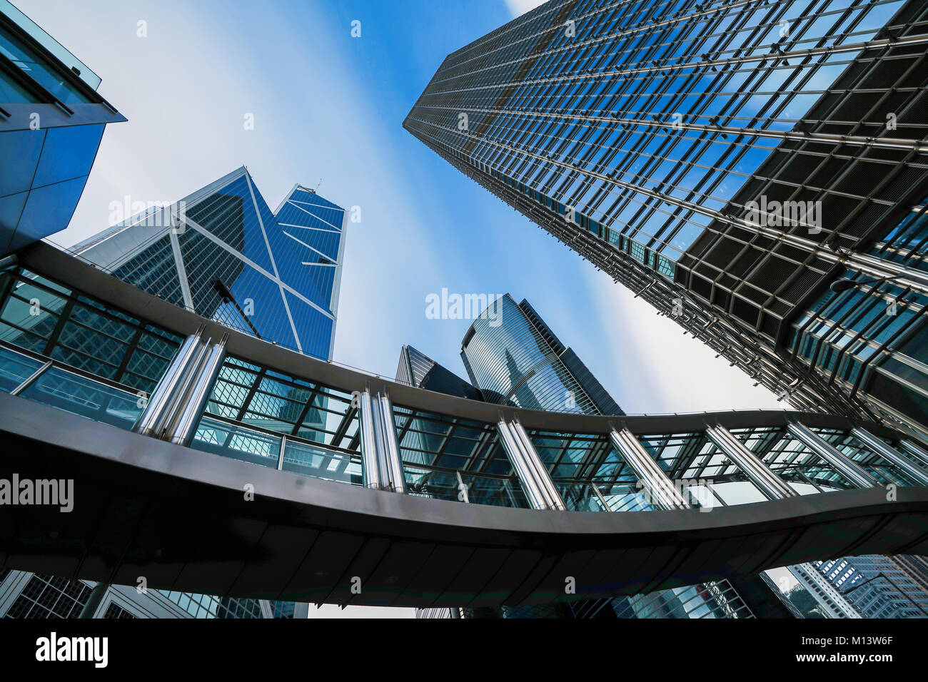 Moderno centro affari di Hong Kong. Grattacieli in area commerciale a Hong Kong. Foto Stock