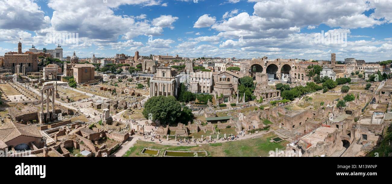 Italia Lazio, Roma, centro storico elencati come patrimonio mondiale dall' UNESCO, Foro Romano e Foro Romano Foto Stock