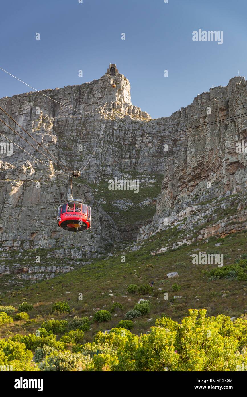 Sud Africa, Western Cape, Cape Town, cabinovia di Table Mountain Foto Stock