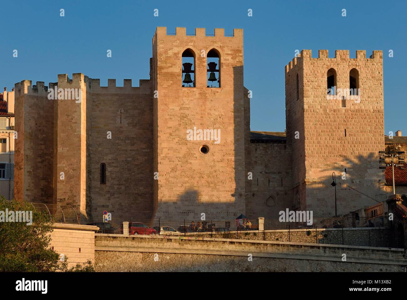 Francia, Bouches du Rhone, Marsiglia, il Vieux Port, Saint Victor abbey Foto Stock