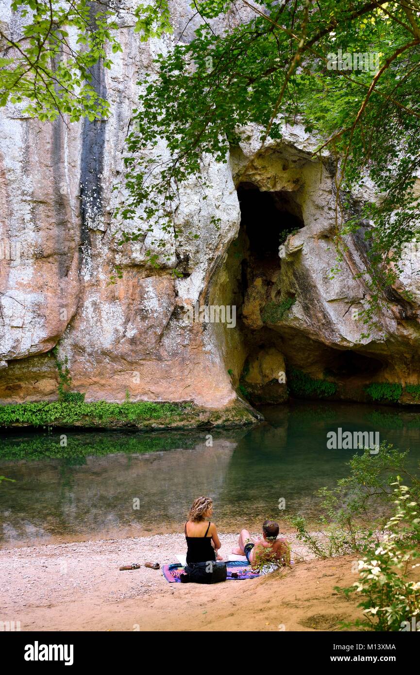 Francia, Var, Provence Verte, tra i villaggi di Correns e Châteauvert, le gole del Vallon Sourn, il fiume Argens Foto Stock