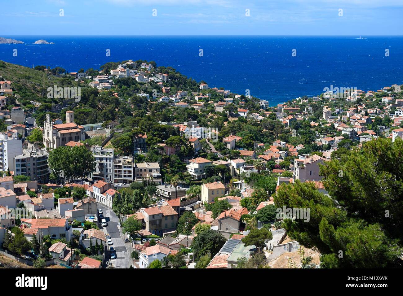 Francia, Bouches du Rhone, Marsiglia, il Roucas Blanc district Foto Stock