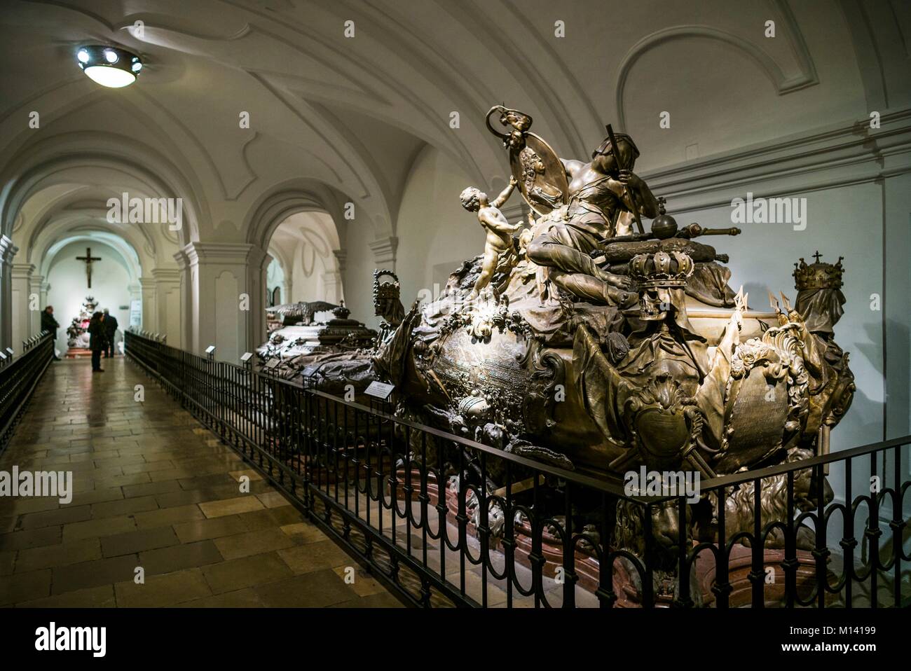 Austria, Vienna, Kaisergruft, Imperial vault di sepoltura, luogo di riposo di Asburgo famiglia reale cripta del re Karl Vi Foto Stock