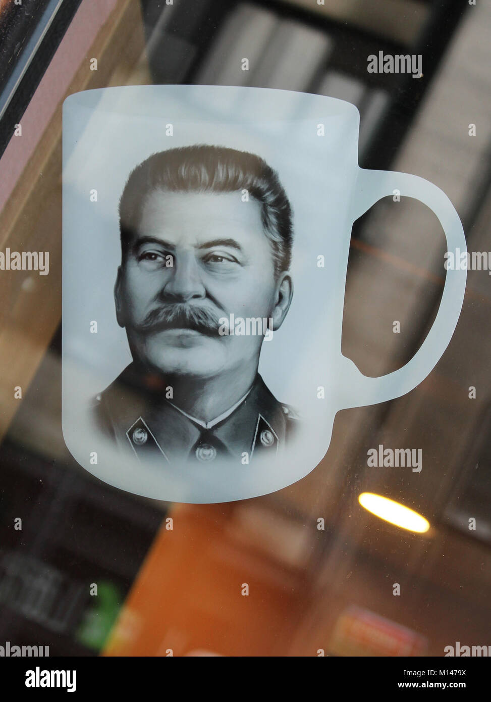 Joseph Vissarionovich Stalin, la tazza con stampa in verticale Foto Stock