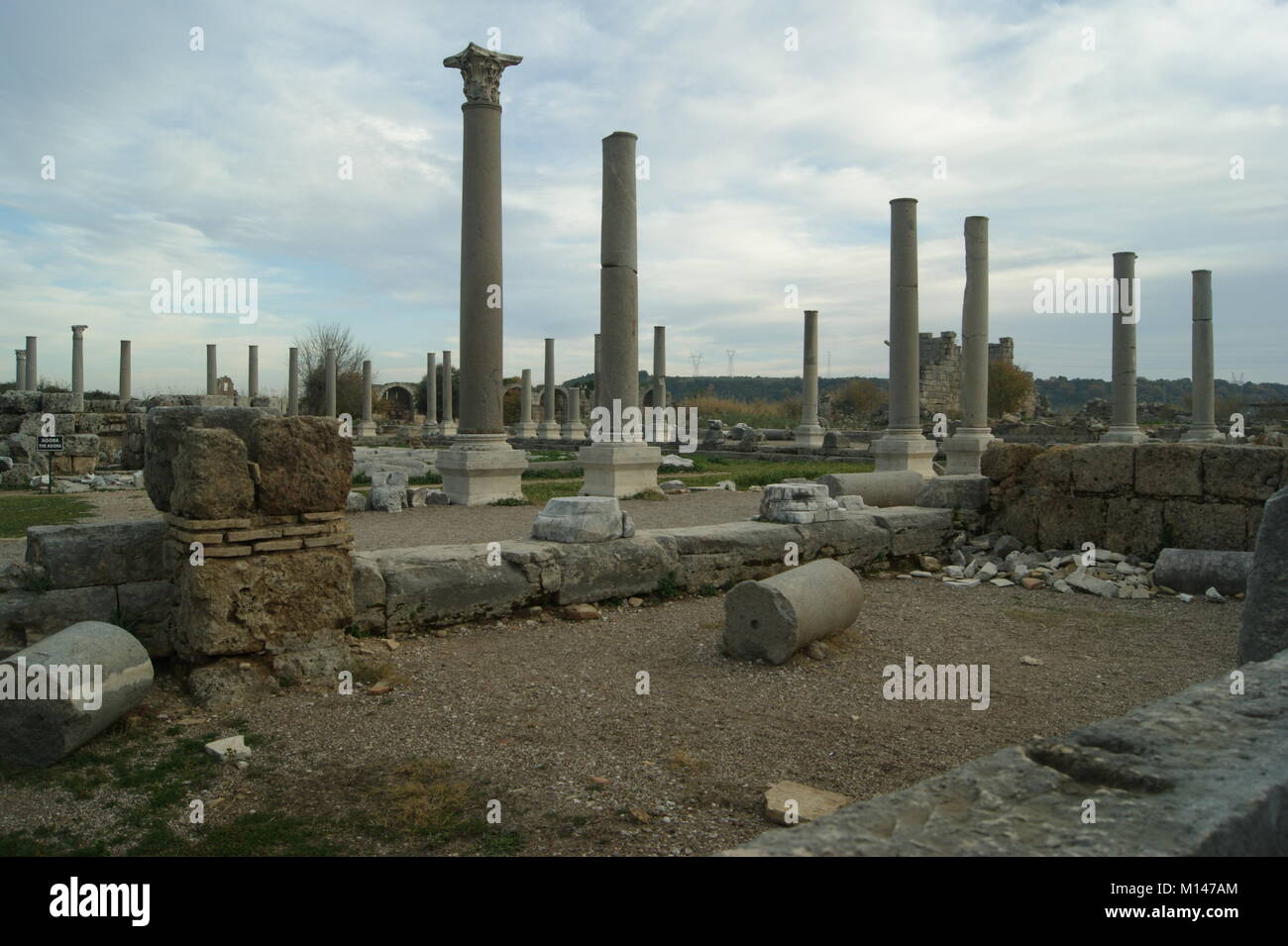 La città antica di Perge, Antalya, Turchia Foto Stock