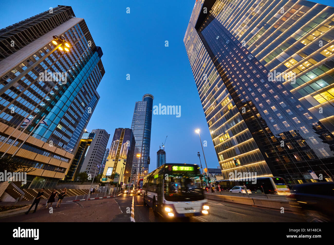 Ramat Gan centro business e hi-way e trasporto Foto Stock