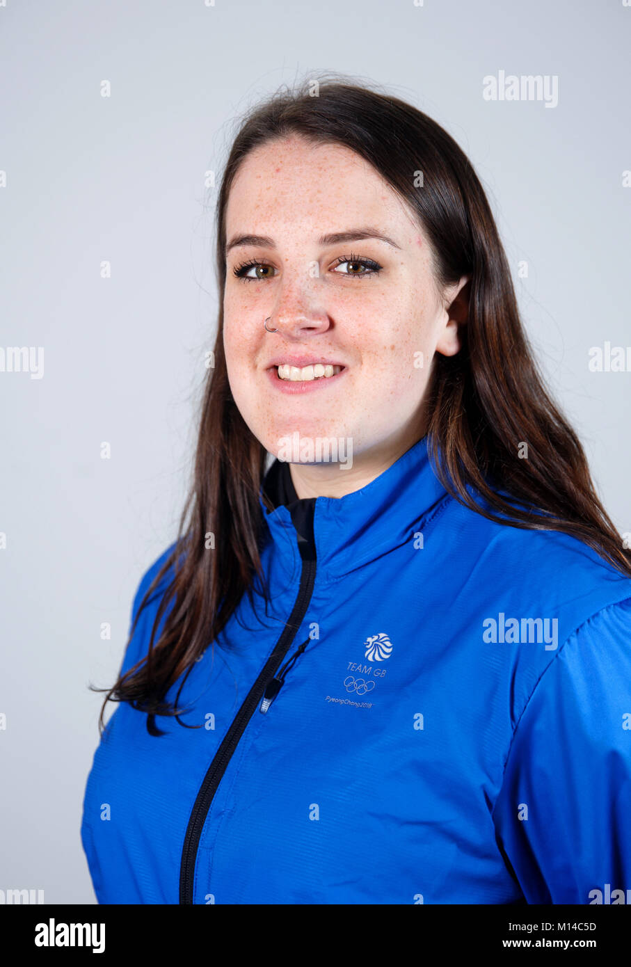 Sciatore Molly Summerhayes durante un arredare la sessione in ADIDAS Stockport. Stampa foto di associazione. Picture Data: mercoledì 24 gennaio, 2018. Foto di credito dovrebbe leggere: Tim Goode/PA FILO Foto Stock