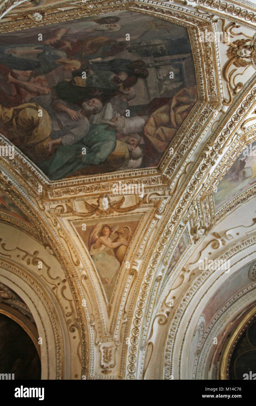 Dipinti su Amalfi cattedrale soffitto, Amalfi, Italia. Foto Stock