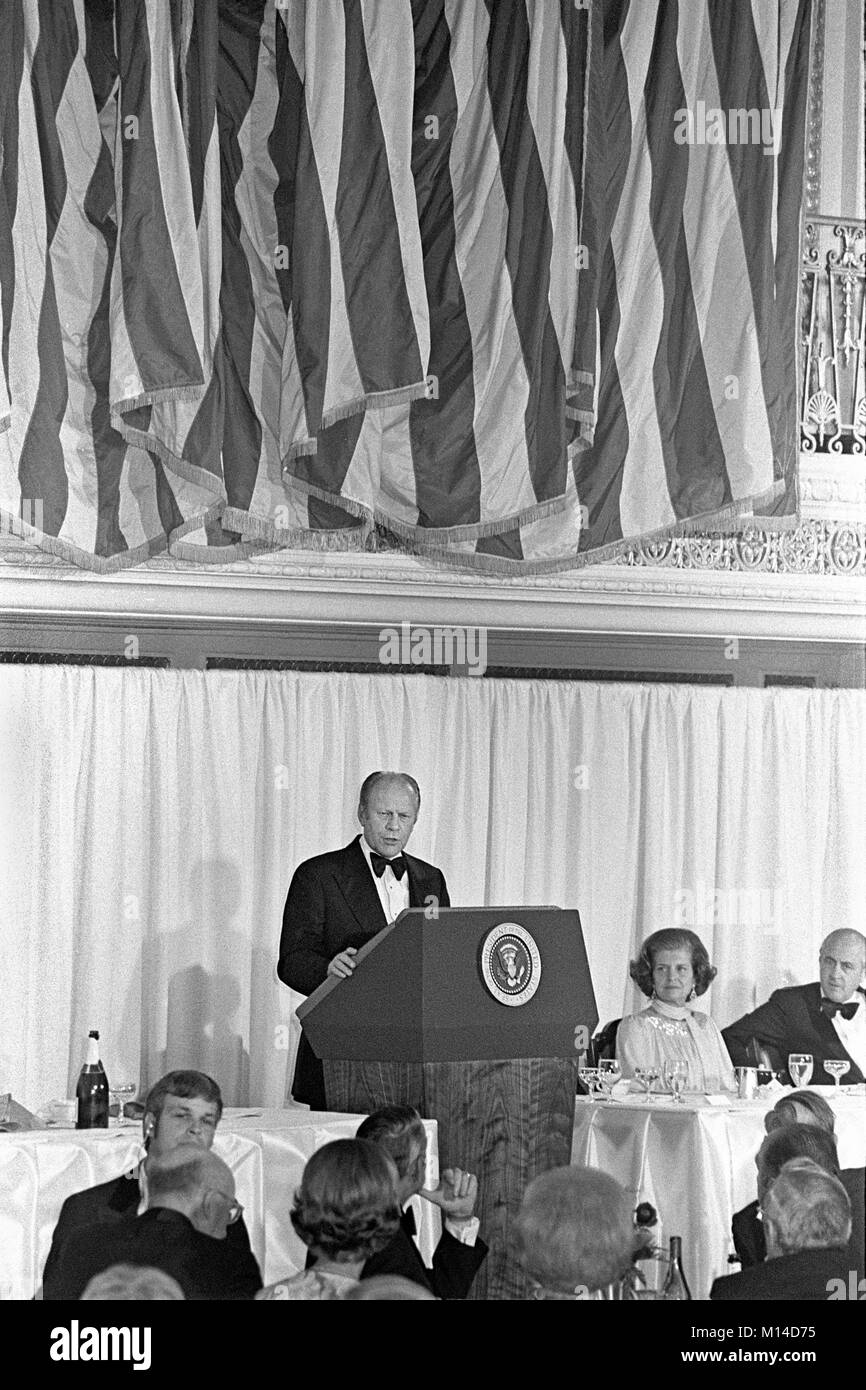 Presidente Gerald Ford a Chicago Palmer House Agosto 1975. Foto Stock