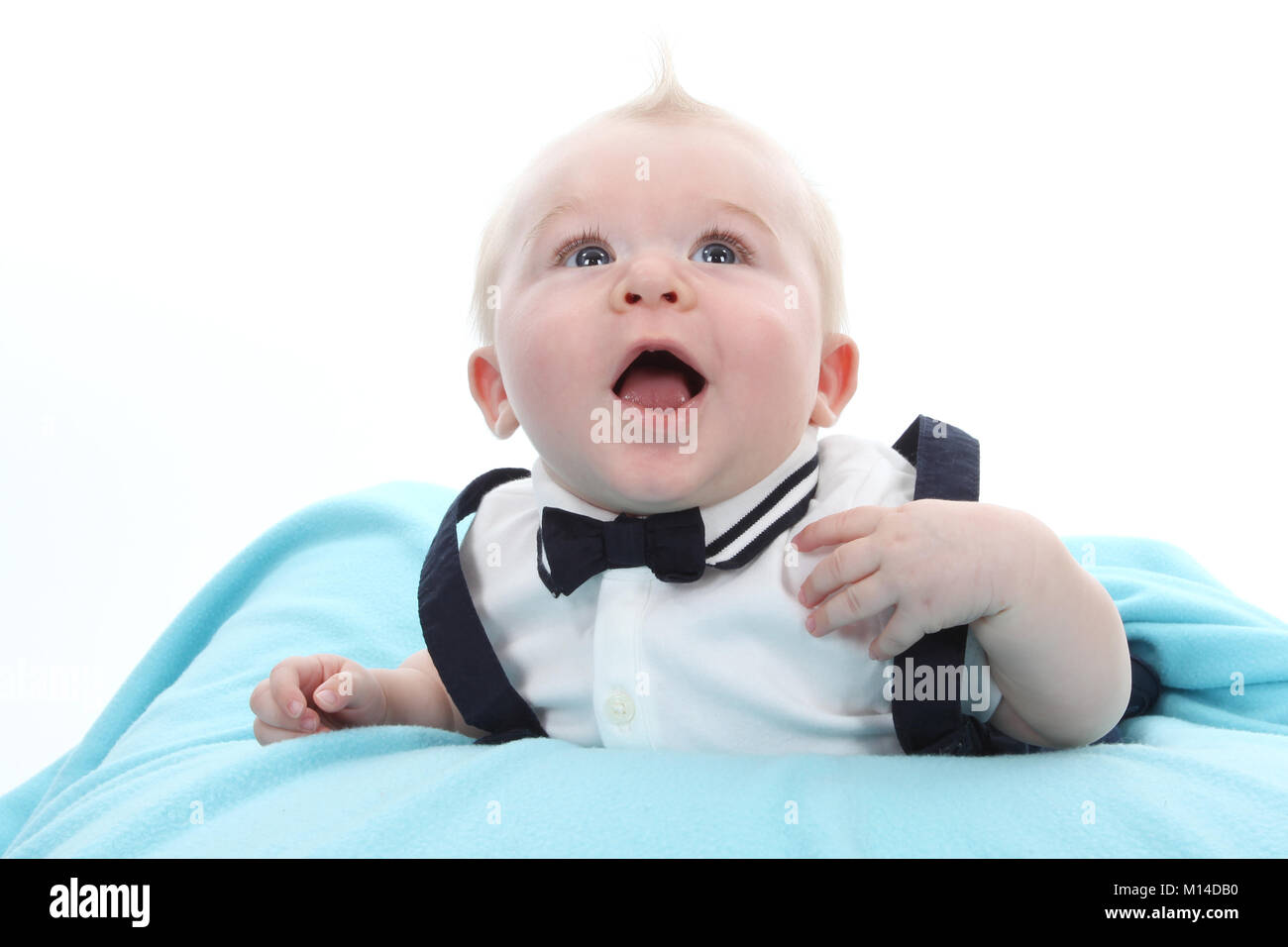 6 mesi di età bambino, giocando sulla pancia, lo sviluppo cognitivo, stimolazione,Multi ambiente sensoriale Foto Stock