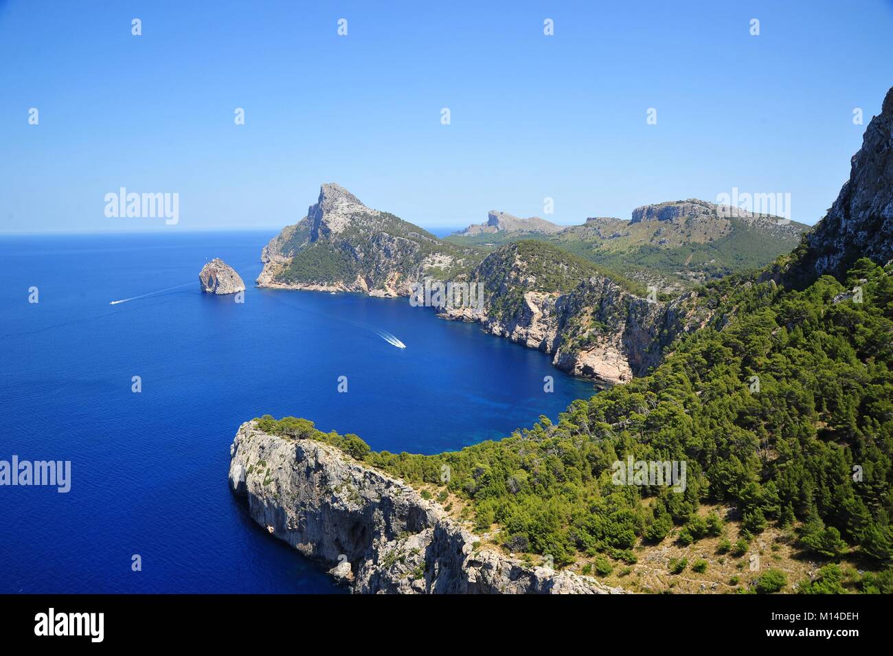 Fantastica vista sul mare Mediterraneo dopo un difficile guidare Foto Stock