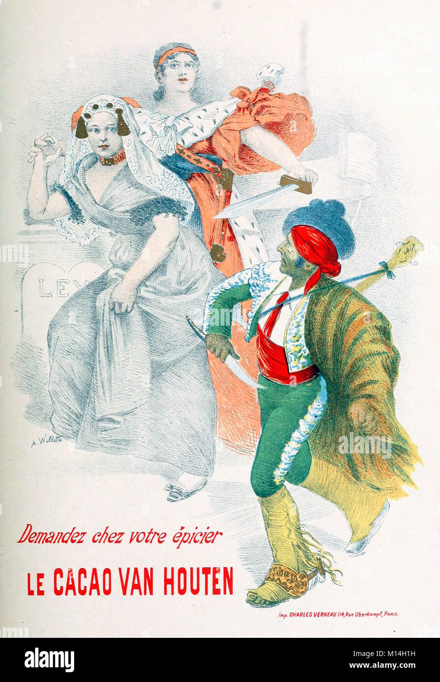 Adolphe Willette - Cacoa Van Houten - Belle Époque arte poster Foto Stock