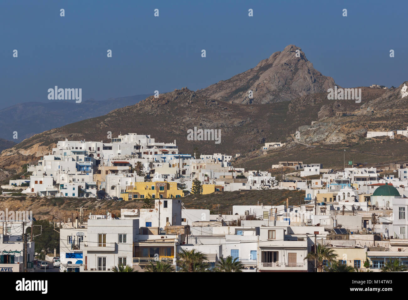 Vista panoramica alla città di Ermopoli, SIROS, CICLADI, Grecia Foto Stock