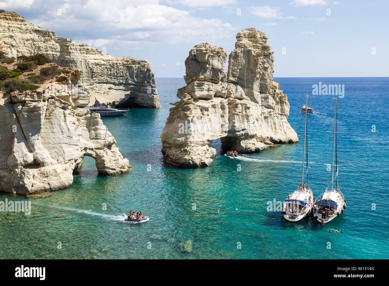 Grecia CICLADI, isola di Milos, Kleftiko Foto Stock