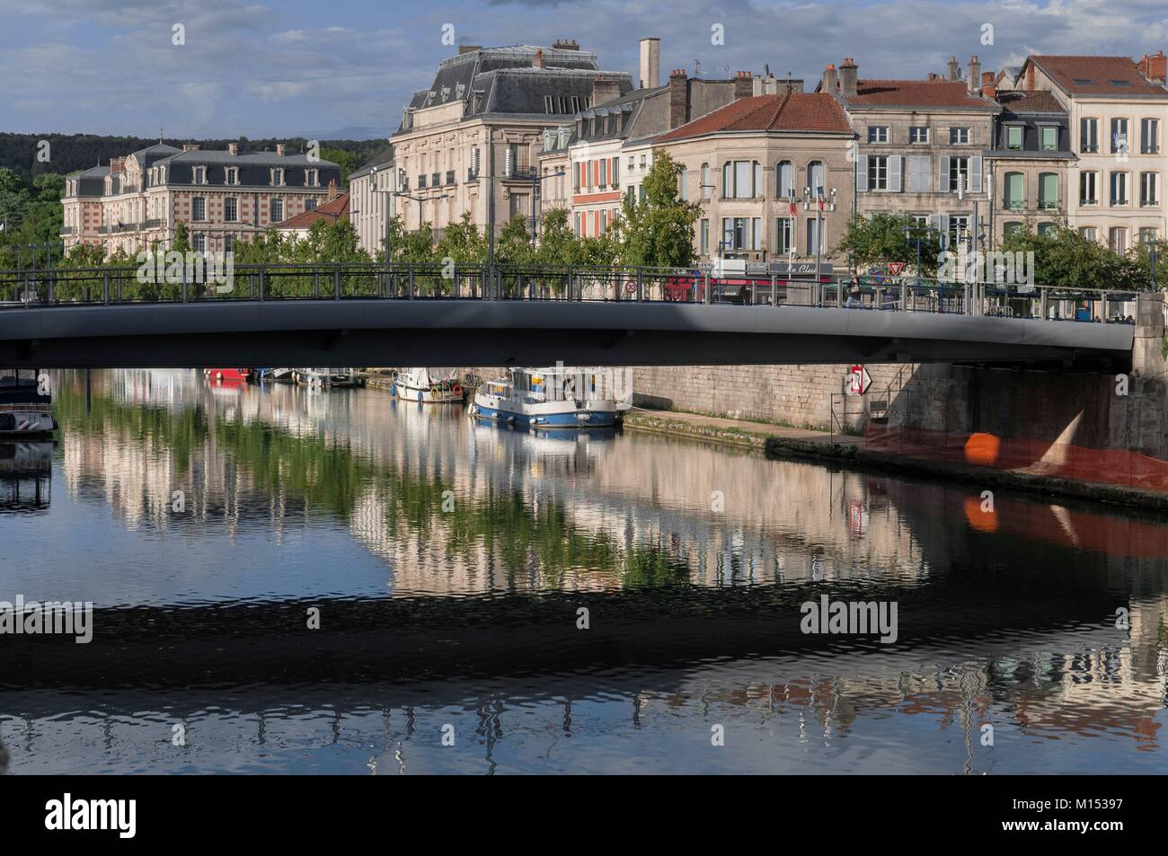 Francia, Meuse, Verdun, Frernand Legay bridge da Quai de Londres Foto Stock