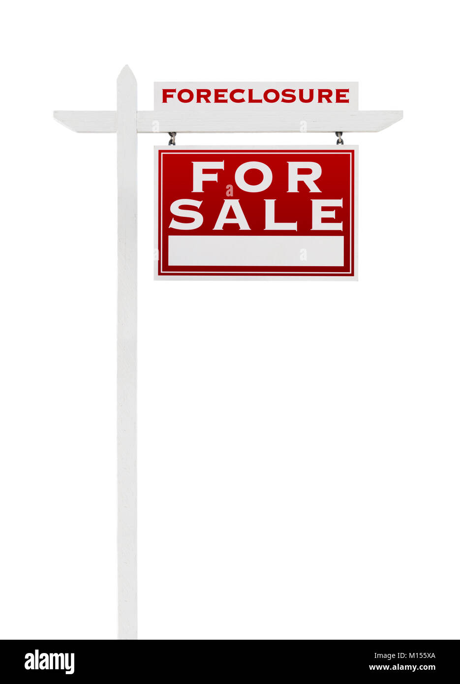 Rivolta verso destra venduti di preclusione per la vendita immobiliare di segno isolato su bianco. Foto Stock