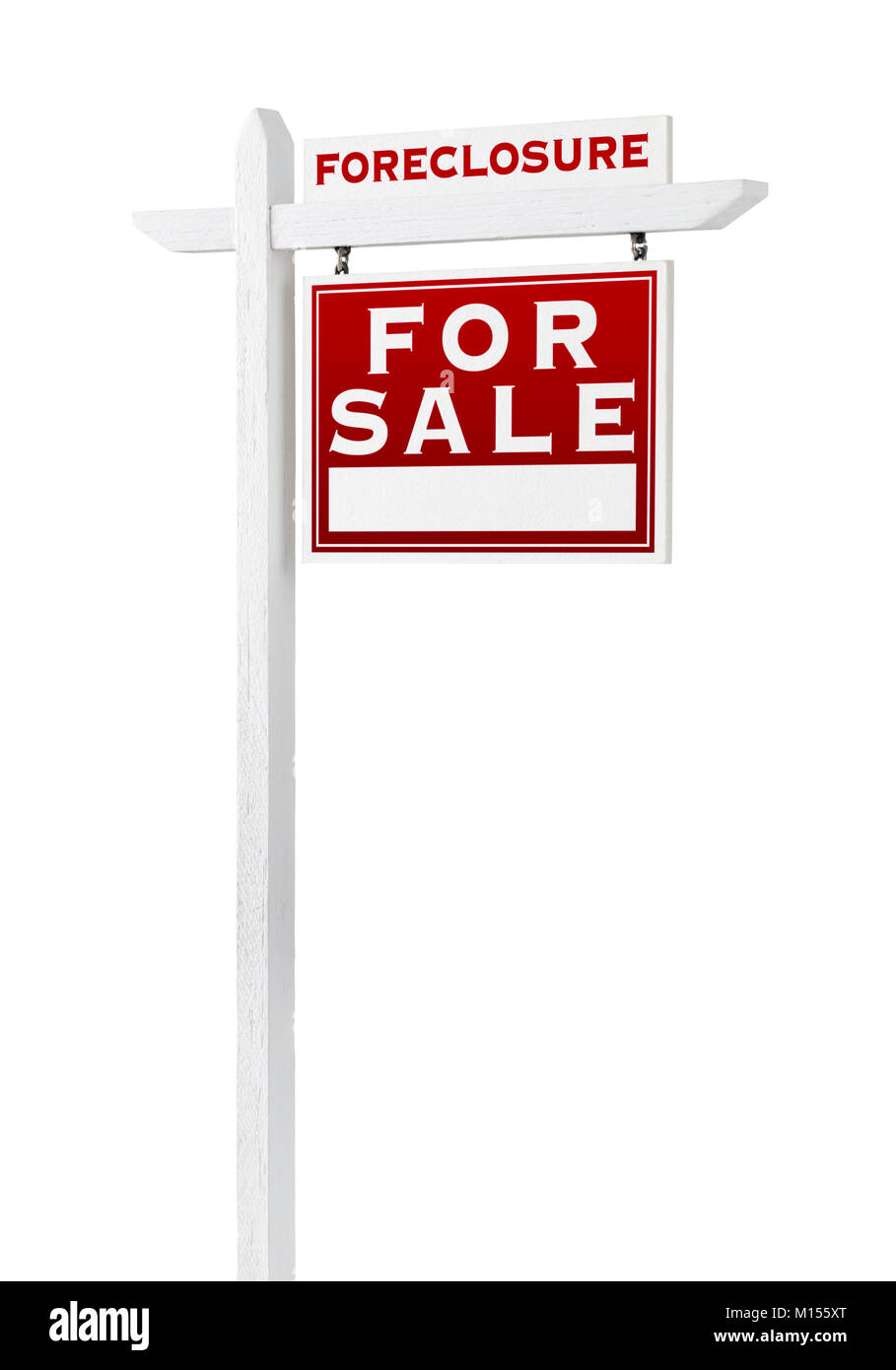 Rivolta verso destra venduti di preclusione per la vendita immobiliare di segno isolato su bianco. Foto Stock