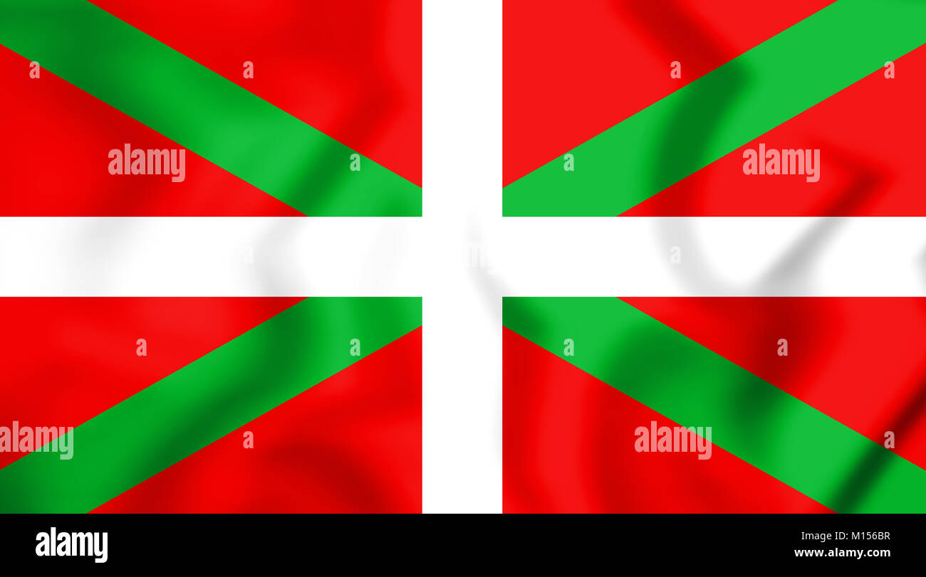 3D bandiera del Paese Basco. 3D'illustrazione. Foto Stock