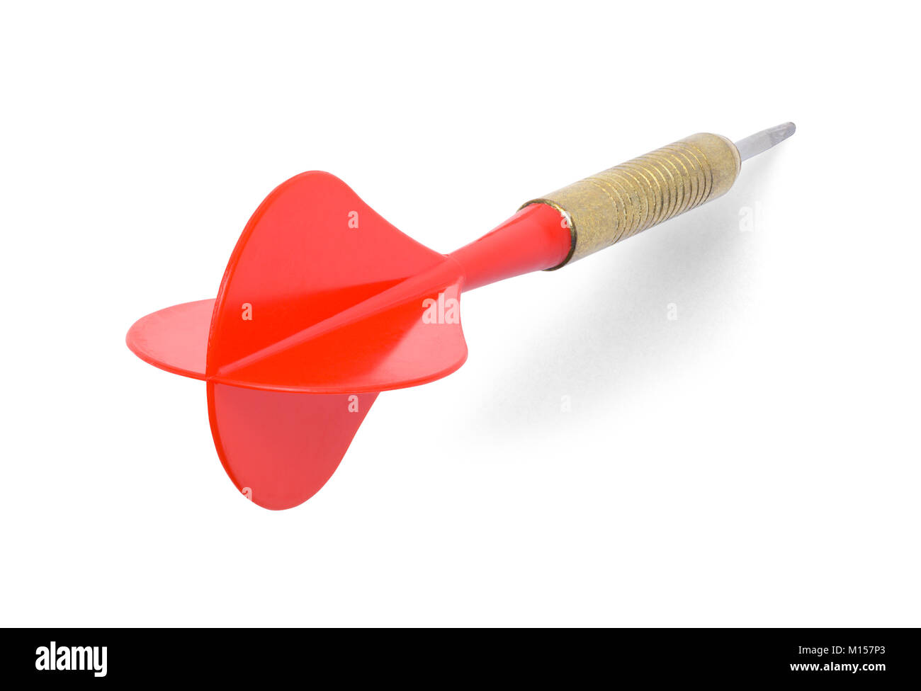 Dart rosso bloccato su uno sfondo bianco. Foto Stock