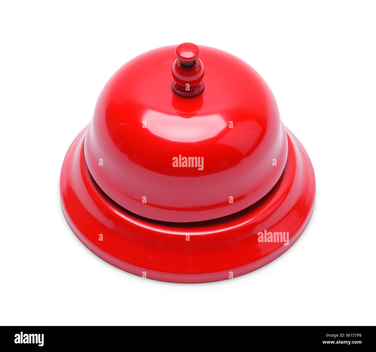 Metallo rosso campana servizio isolato su sfondo bianco. Foto Stock